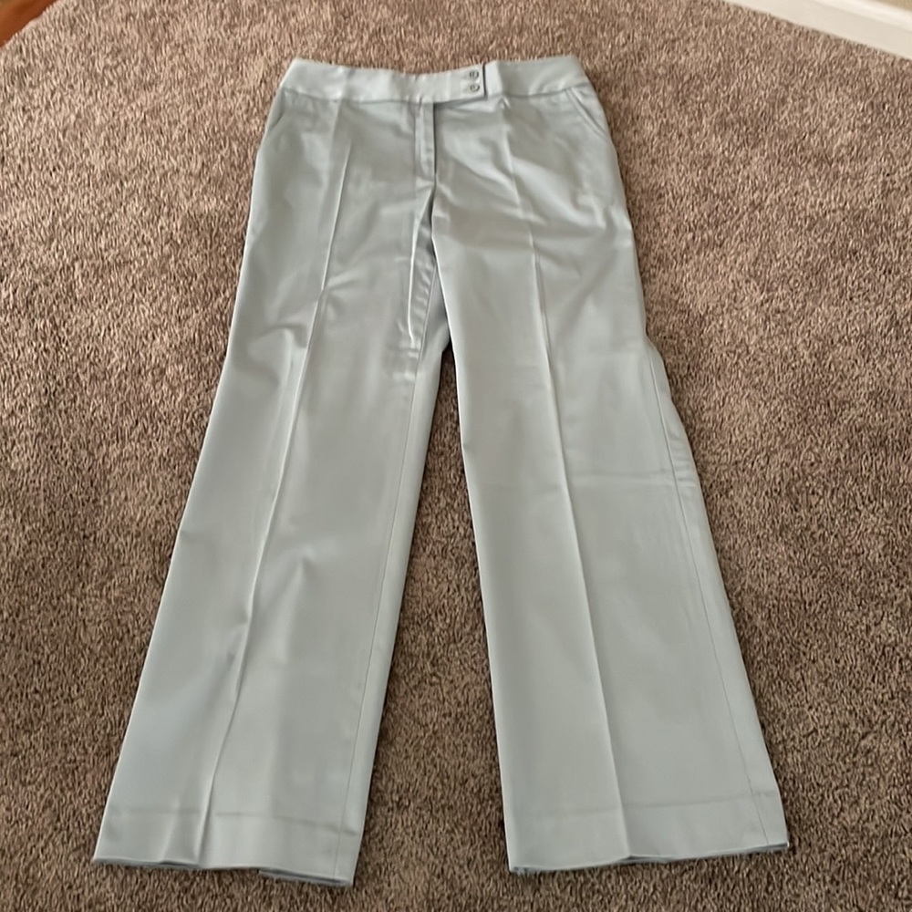 Lafayette 148 New York Light Blue Two-Piece Jacket & Wide-Leg Pants - Picture 3 of 8